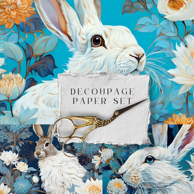 Vintages Rustikales Osterblorkaninchen Geschenkpapier Set (Von Creator hochgeladen)