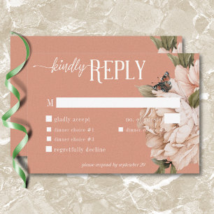 Vintages rustikales Rost & Pfirsichfrühstück RSVP Karte