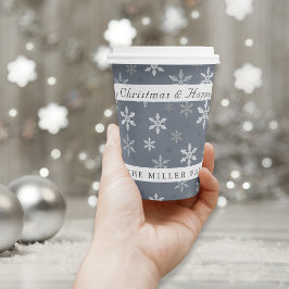 Vintages Rustikales Schneeflocken-Muster Weihnacht Pappbecher