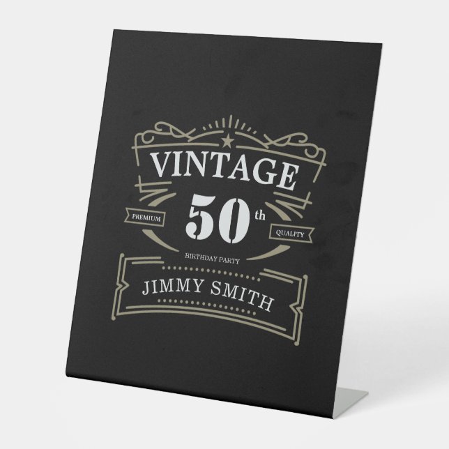 Vintages rustikales Thema Sockelschild (Vorderseite)