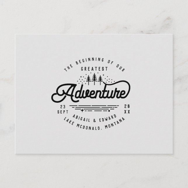 Vintages rustikales Waldgebiet Ankündigungspostkarte (Vorderseite)