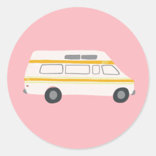 Vintages RV Van Motorhome Campervan niedliches Runder Aufkleber