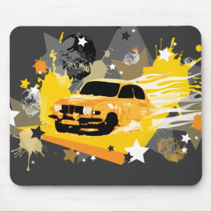 Vintages saab Kundgebung mousepad - gelb-orange