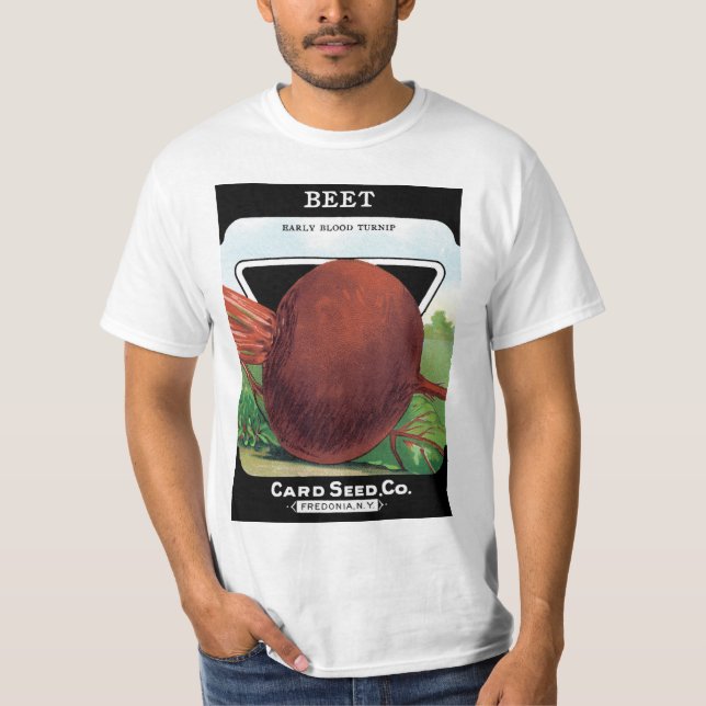 Vintages Saatgut - Etikett Art, Rübenpflanzen T-Shirt (Vorderseite)