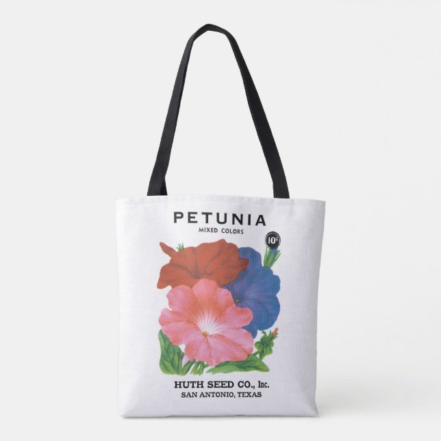 Vintages Saatgutpackungs-Label Art, Petunia-Blume (Rückseite)