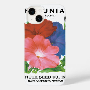Vintages Saatgutpackungs-Label Art, Petunia-Blume Case-Mate iPhone 14 Hülle