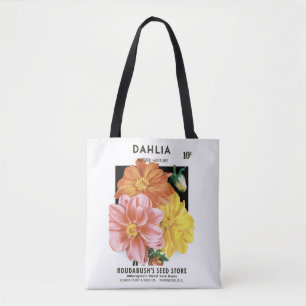 Vintages Saatgutpaket Kunst, Dahlia Garden Blume