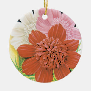 Vintages Saatgutpaket Kunst, Kosmos Garten Blume Keramik Ornament