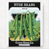 Vintages Saatgutverpackungs-Label Art, Bush Bean V