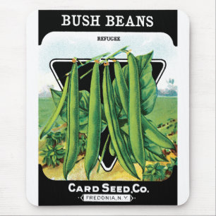 Vintages Saatgutverpackungs-Label Art, Bush Bean V Mousepad