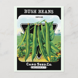 Vintages Saatgutverpackungs-Label Art, Bush Bean V Postkarte