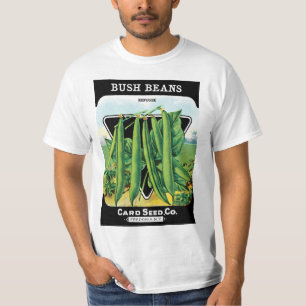 Vintages Saatgutverpackungs-Label Art, Bush Bean V T-Shirt