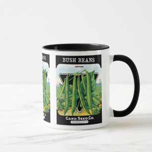 Vintages Saatgutverpackungs-Label Art, Bush Bean V Tasse