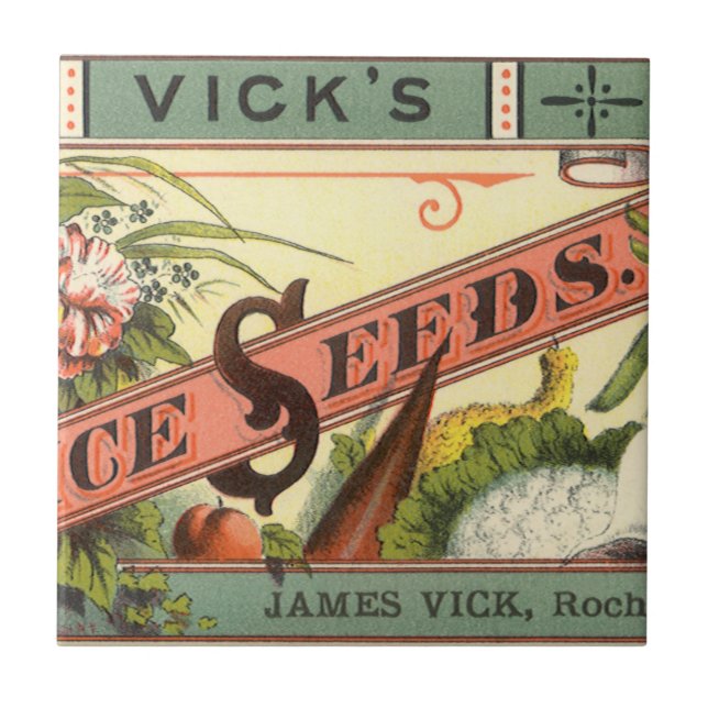 Vintages Saatgutverpackungs-Label Kunst, Auswahl a Fliese (Vorderseite)