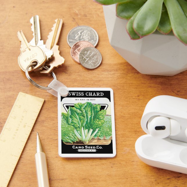 Vintages Saatgutverpackungs-Label Kunst, Schweiz S Schlüsselanhänger (Schreibtisch)