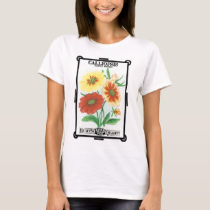 Vintages Saatgutverpackungslabel Art, Calliopsis B T-Shirt