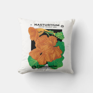 Vintages Saatgutverpackungslabel Art, Nasturtium-B Kissen