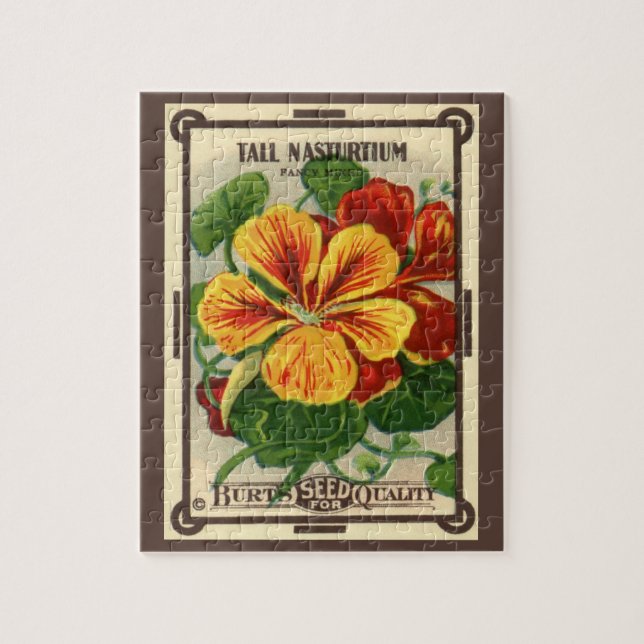 Vintages Saatgutverpackungslabel Art, Nasturtium-B Puzzle (Vertikal)