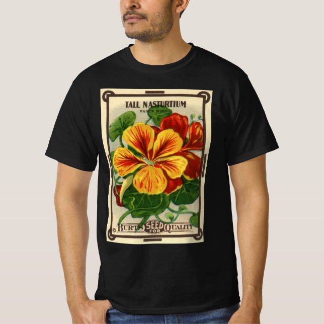 Vintages Saatgutverpackungslabel Art, Nasturtium-B T-Shirt (Vorderseite)