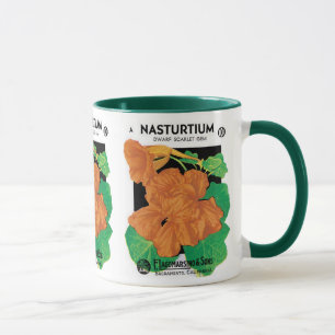 Vintages Saatgutverpackungslabel Art, Nasturtium-B Tasse