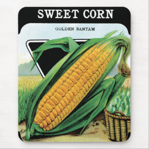 Vintages Saatgutverpackungslabel Art, süßer Gelbko Mousepad