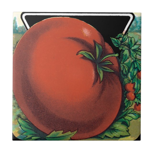 Vintages Saatgutverpackungslabel Art, Tomato Pomod Fliese (Vorderseite)
