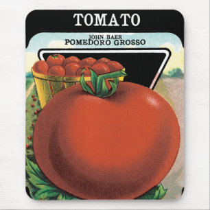Vintages Saatgutverpackungslabel Art, Tomato Pomod Mousepad
