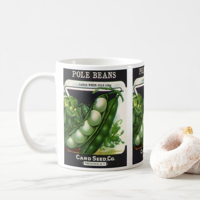 Vintages Saatgutverpackungsmaterial Art, Pole Lima Kaffeetasse (Mit Donut)