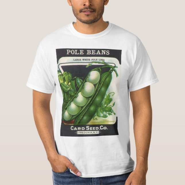 Vintages Saatgutverpackungsmaterial Art, Pole Lima T-Shirt (Vorderseite)