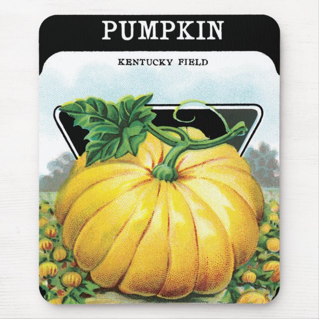 Vintages Saatpacketikett Art, Halloween Pumpkin Mousepad (Vorne)