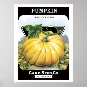 Vintages Saatpacketikett Art, Halloween Pumpkin Poster