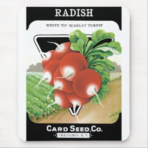 Vintages Saatpackungs-Etikett Kunst, Scarlet-Retti Mousepad