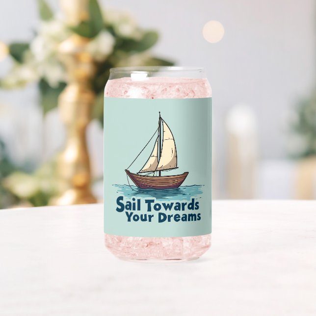 Vintages Sailboat Nautical Inspiration Zitat Dosenglas (Insitu (Hochzeit))