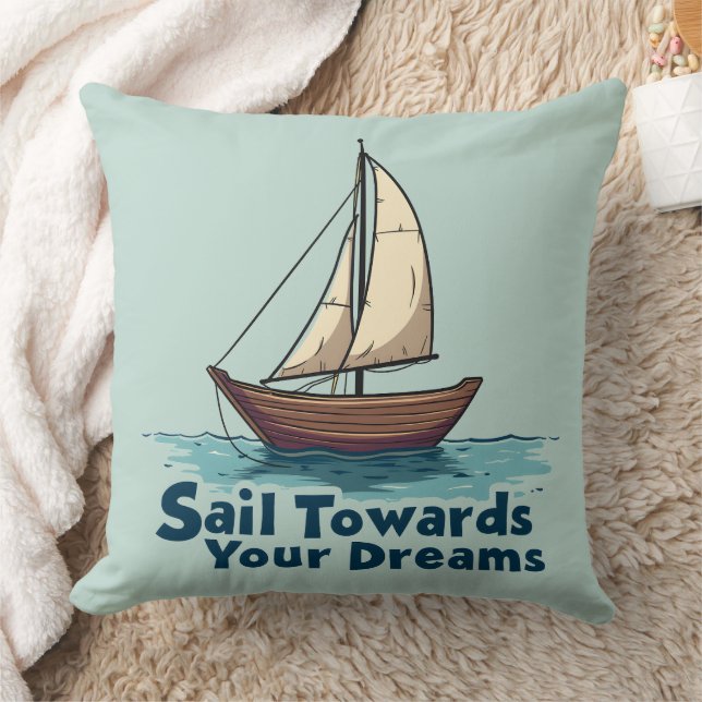 Vintages Sailboat Nautical Inspiration Zitat Kissen (Decke)