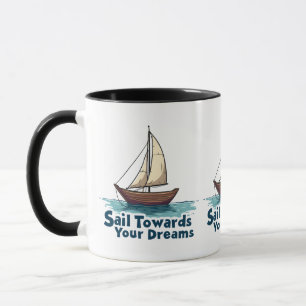 Vintages Sailboat Nautical Inspiration Zitat Tasse