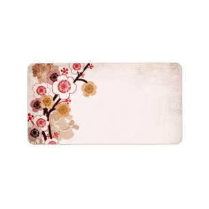 Vintages Sakuras-Label Adressaufkleber