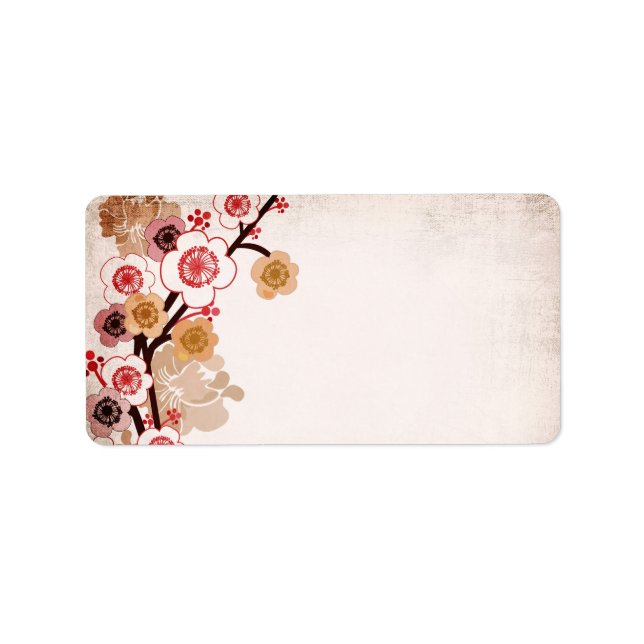 Vintages Sakuras-Label Adressaufkleber (Vorne)