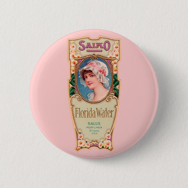 Vintages Salko Florida Water Parfüm Label Button (Vorderseite)