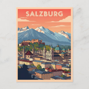Vintages Salzburg Österreich Postkarte