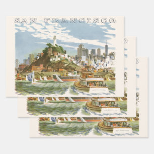 Vintages San Francisco Bay Travel Poster Ferryboat Geschenkpapier Set