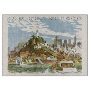 Vintages San Francisco Bay Travel Poster Ferryboat Schneidebrett