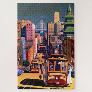 Vintages San Francisco Cable Car Travel Poster Puzzle