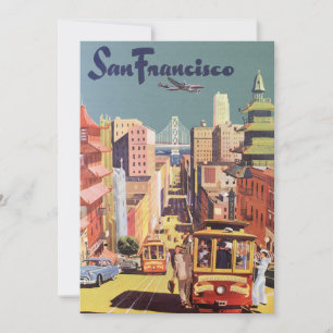 Vintages San Francisco Cable Cars Travel Poster Ar Einladung