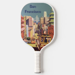 Vintages San Francisco Cable Cars Travel Poster Ar Pickleball Schläger