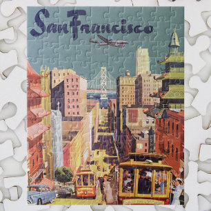 Vintages San Francisco Cable Cars Travel Poster Ar Puzzle