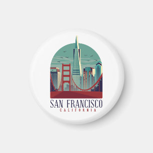 Vintages San Francisco Cityscape Magnet
