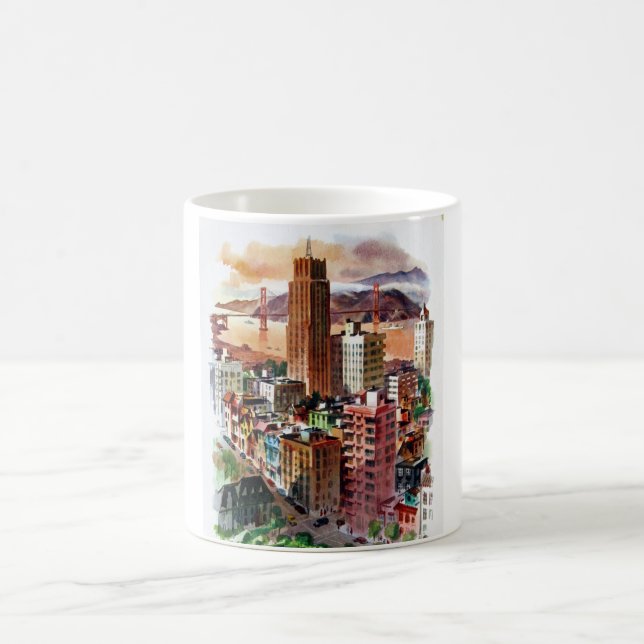 Vintages San Francisco Golden Gate Bridge View Kaffeetasse (Mittel)