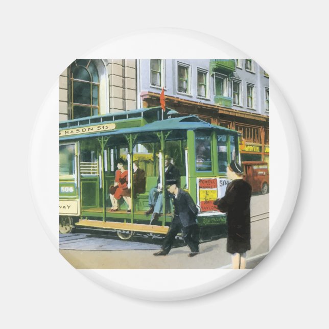 Vintages San Francisco Kabelauto Magnet (Vorne)