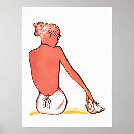 Vintages Sandstrand Retro Seashell Girl Poster