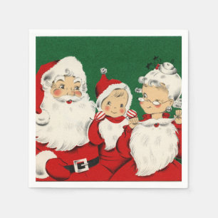 Vintages Sankt-Familien-Weihnachten Serviette